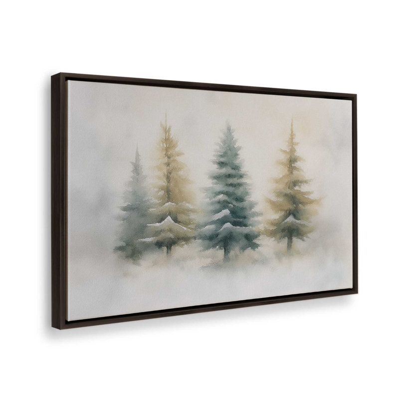 «Snowlit Pines», reproduction d'art sur toile, H 12,75 po x l 18,75 po, Érable américain