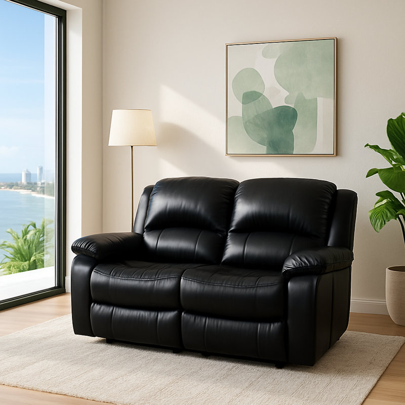 Fauteuil inclinable en cuir noir