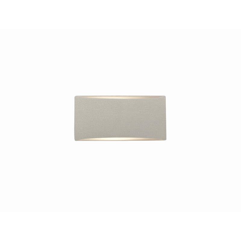 Applique murale en céramique Beda, Incandescent, H 5 po x l 10 po x P 4 po, Blanc craquelé
