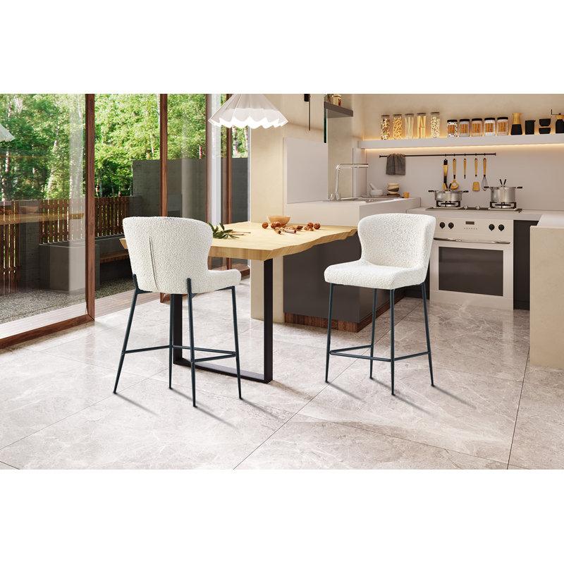 Brownsburg Upholstered Counter Stool, White
