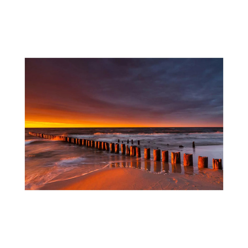 Poland, Baltic Sea, Dziwnow, Sunset IV 1 Piece Wrapped Canvas Painting, 20.32 cm H x 30.48 cm W