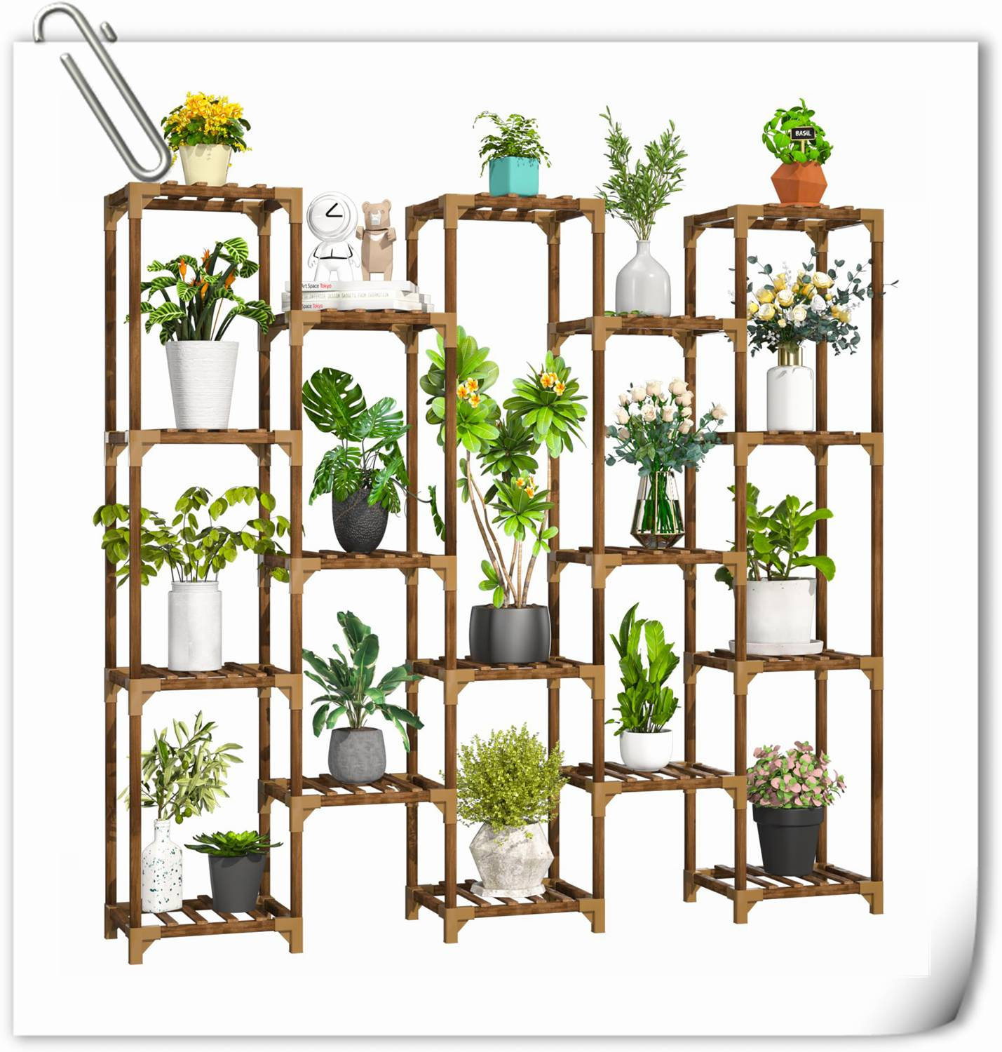 Arlmont & Co. Plant Stand Indoor Outdoor, Tall Plant Shelf For Multiple ...