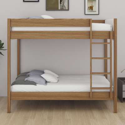 Bunk Bed Frame With Ladder, Safety Guardrails