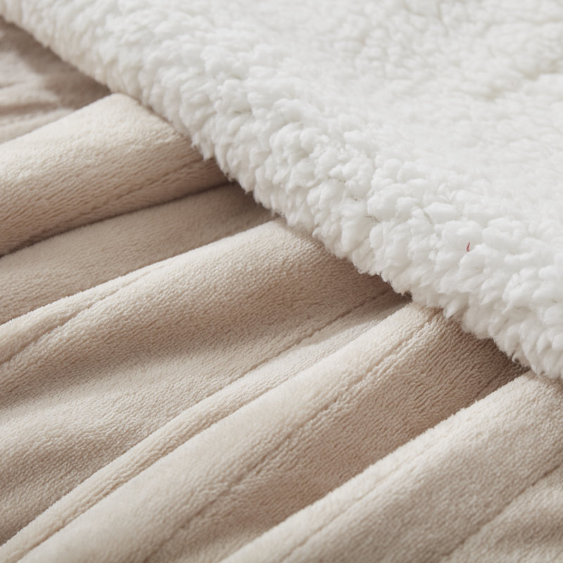 Westerhouse couverture électrique en flanelle à Sherpa, Beige, L 62 po x L 84 po
