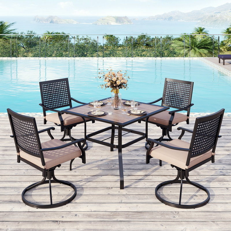 Horwich 4 - Person Patio Dining Set with Square Table