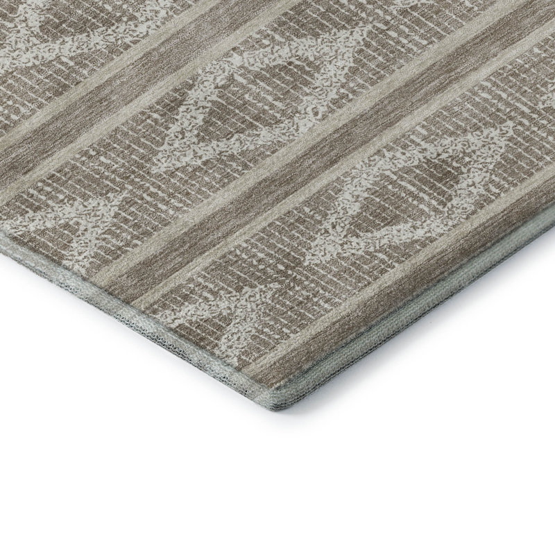 Premium Machine Washable Birchview AMF1029 Geometric Rug, Rectangle 2'6" x 3'10"