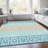 Premium Machine Washable Prisco Teal Rug-430890447