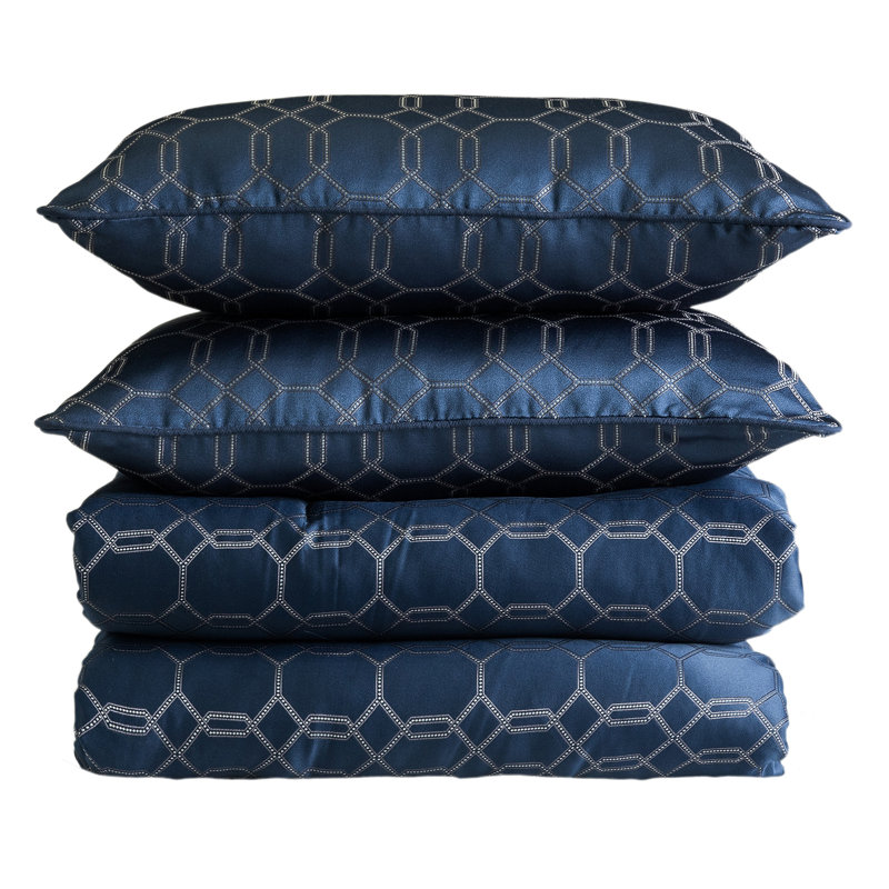 Lattice Polyester No Comforter, Queen Comforter + 2 Shams