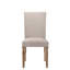 Ensemble de 2 chaises d'appoint Leventis en lin crème et chêne vieilli