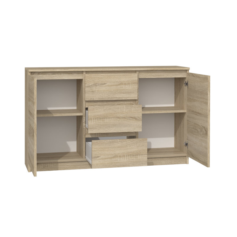 Lecuyer 3 Drawer Chest, Sonoma Oak