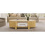 Table basse ovale cannelée avec rangement pour le salon, bois d'hévéa massif, 1 tablette et 2 portes de rangement ouvertes, 47 po-304955703