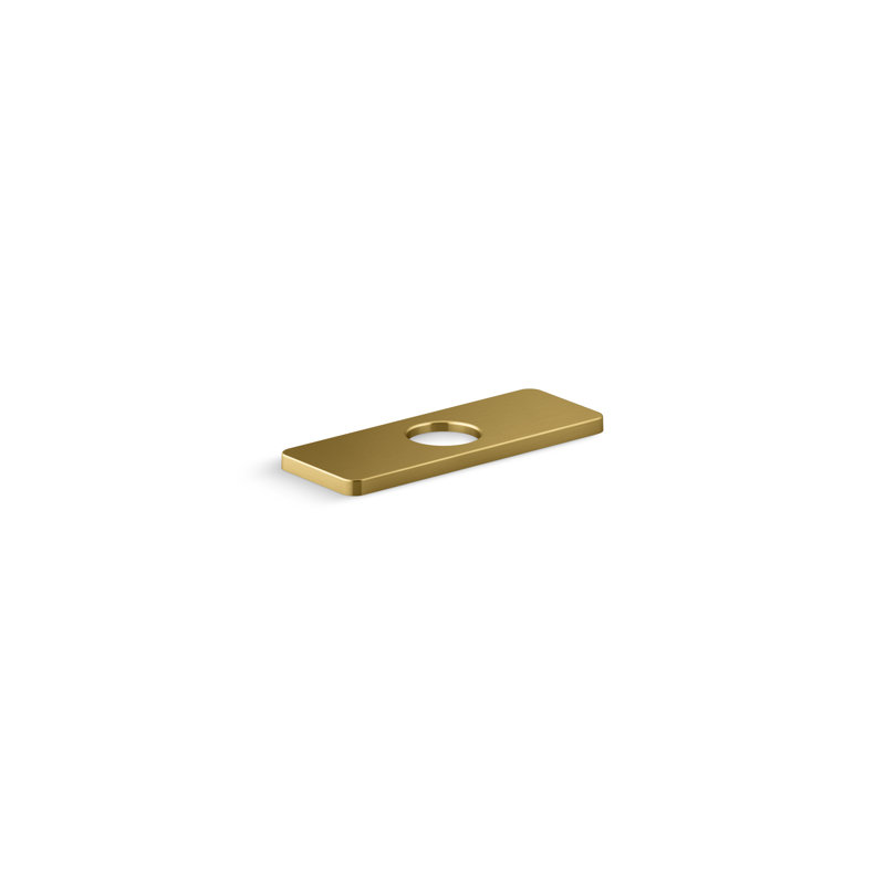 Parallel Escutcheon Plate, Vibrant Brushed Moderne Brass
