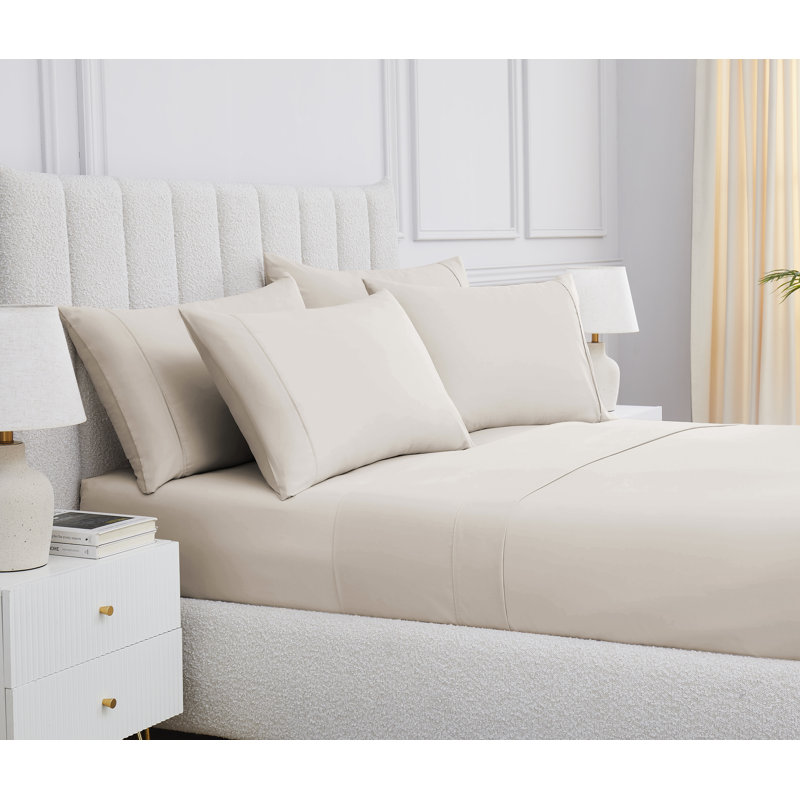 Ensemble de valises pour chambre Sterling Heights, Beige, Ensemble de draps pour lit simple + 1 drap-housse 