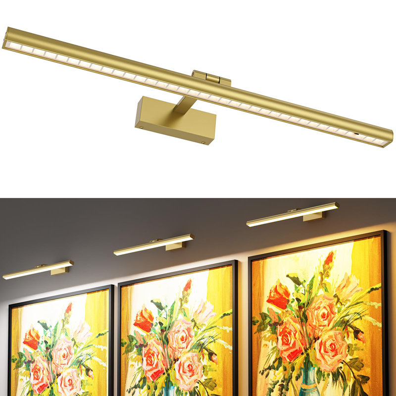Lampe photo 24 po sans fil avec télécommande - lampe d'art à pile à intensité variable, température de couleur réglable et minuterie pour peintures murales, galerie, chambre à coucher