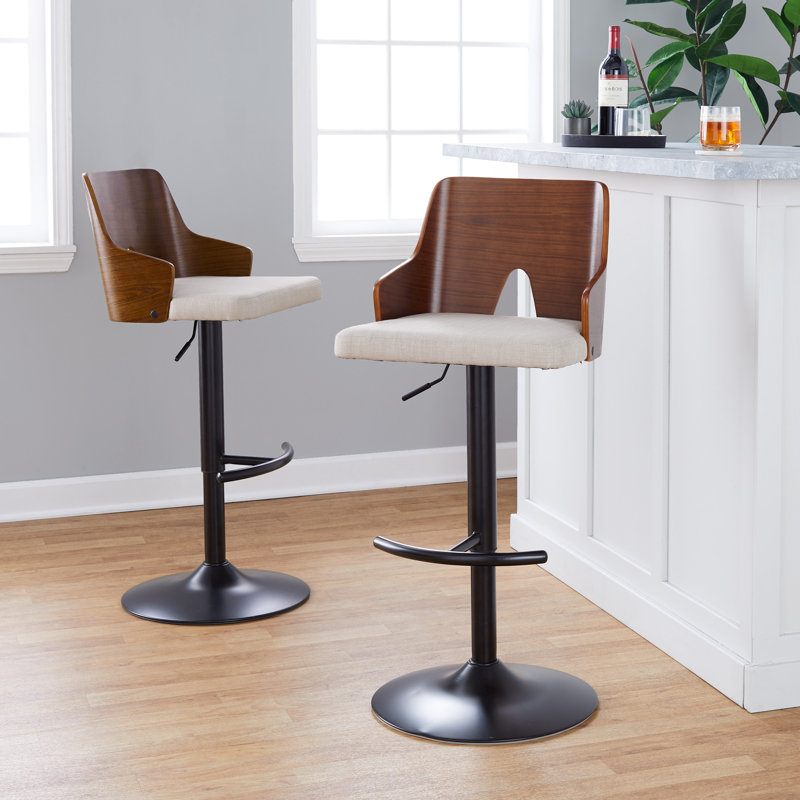 Tabouret pivotant à hauteur réglable Lakyia, Noir