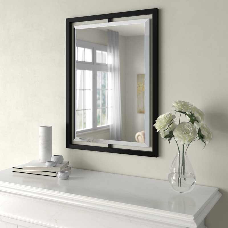 Adibah Matte Black Framed Mirror, Matte Black