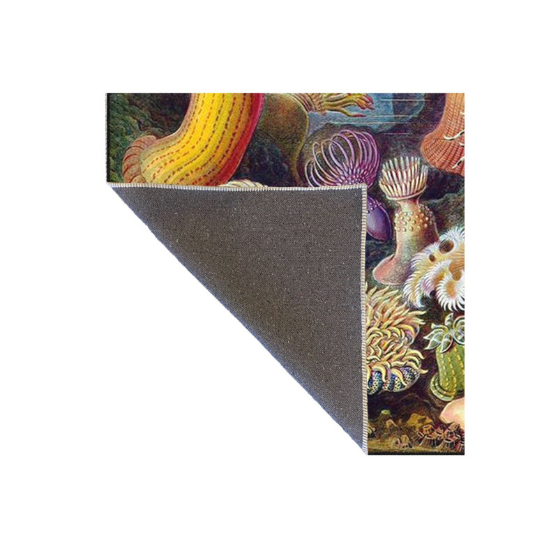 Tapis décoratif lavable à motif de fond marin, Sous-tapis rond 3 pi 3 po inclus