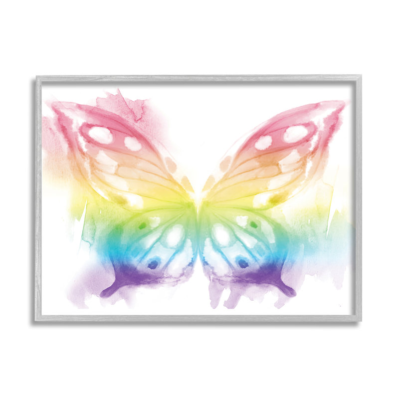 «Queen Butterfly Wings Kid's Rainbow Ombre», art mural par Daphne Polselli, H 24 po x l 30 po, Estampe numérique Farmhouse