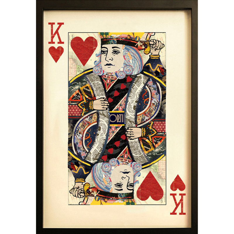 '3D Collage King Card' Framed Print