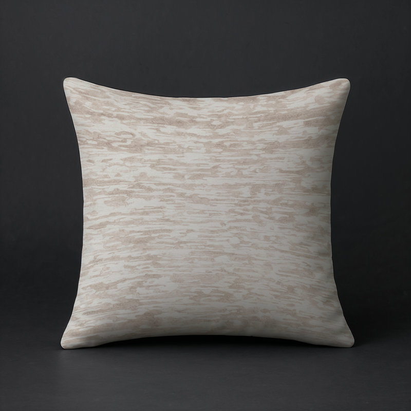 Coussin décoratif intérieur et extérieur Modern, Carré 16 po, Ivoire / beige / taupe abstrait 2