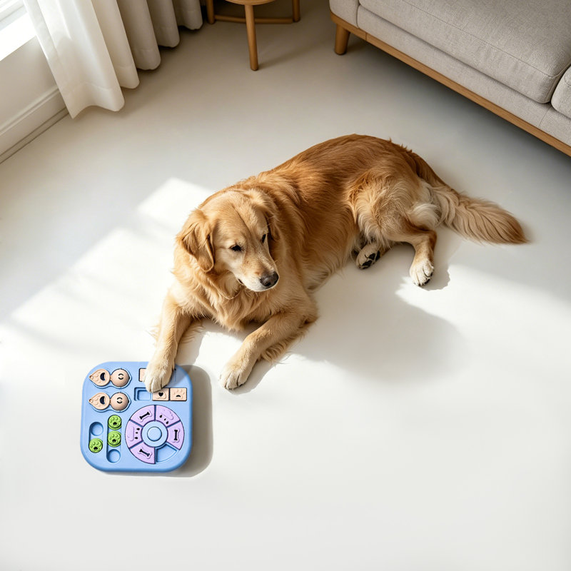 Jouet pour chien interactif pour petits / moyens chiens, distributeur de friandises à alimentation lente 4 en 1