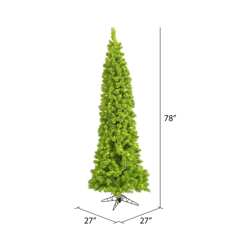 Flocked Lime Fir 6.5' H Lighted Artificial Fir Christmas Tree
