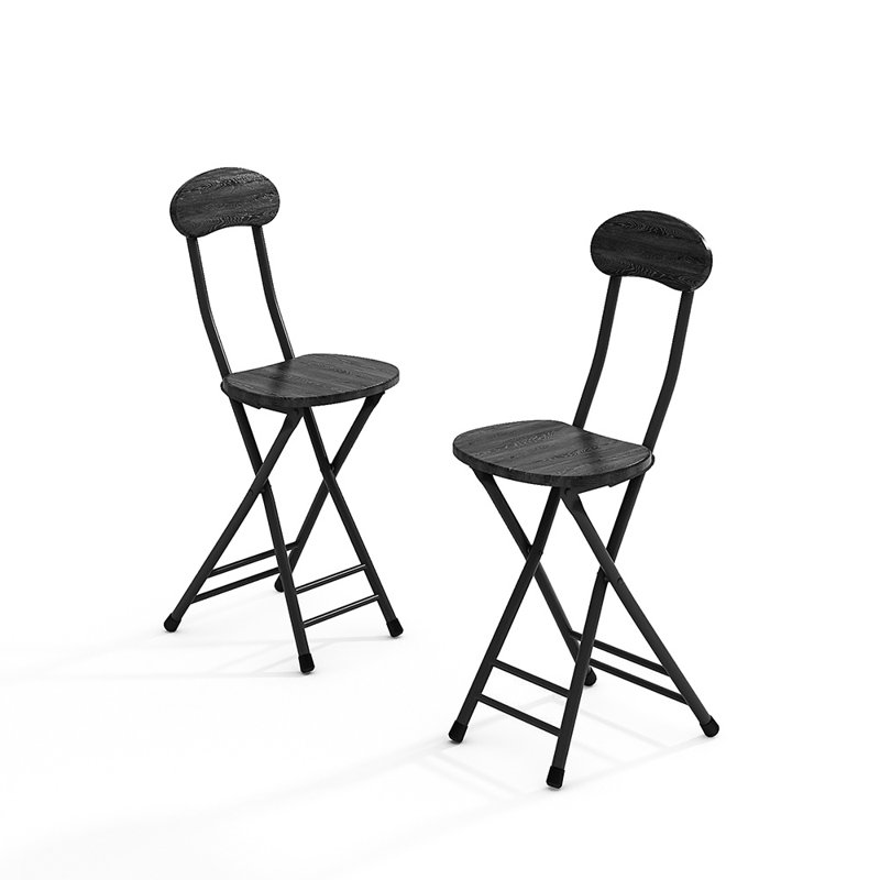 Milea 45.5cm H Folding Cantilever Chair, Black