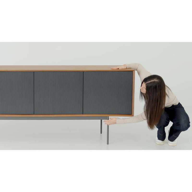 Heath 87'' Solid Oak and Mango Wood Contemporary Sideboard