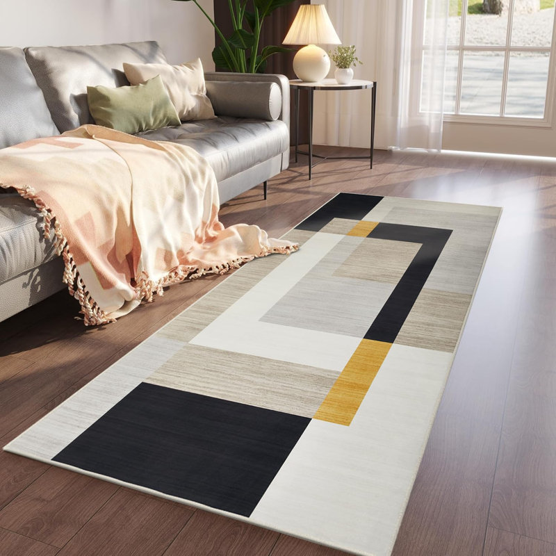 Aspire Homeware Modern Geometric Area Rug Contemporary Indoor Carpet, Runner 60 x 220 cm