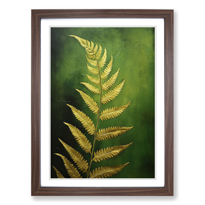 Fern Leaf Contemporary No.3 - Single Picture Frame Print on Wood