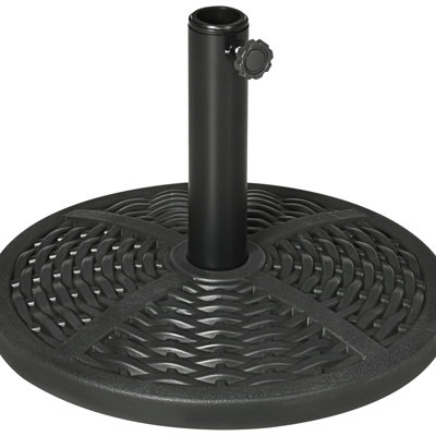 18" Round Umbrella Base, Black With Touch 21 Lbs. Base Holder, Fits Various Umbrellas,