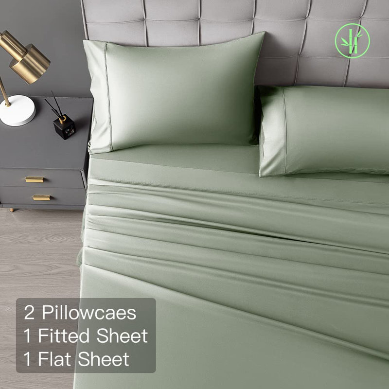 Andrick Silk Sheet Set, Sage Green