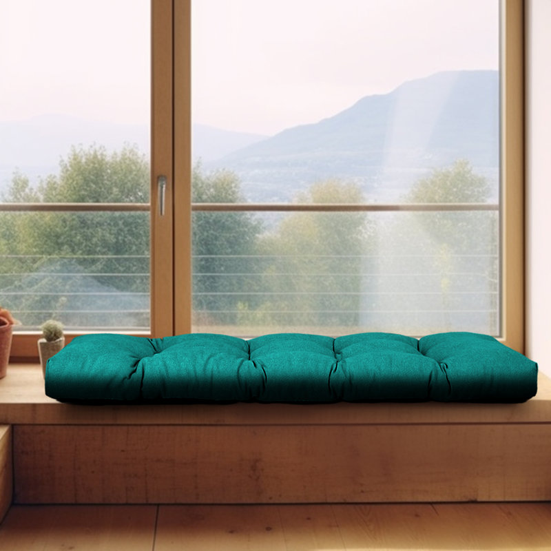 Coussin de banc, coussin de banc capitonné antidérapant, 42 po x 16 po, Noir