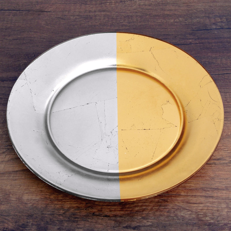Assiette à hors-d'œuvre 7,5 po, Argenté/doré