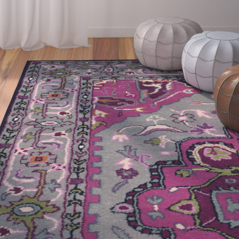 Blokzijl Hand Tufted Wool Oriental Rug, Rectangle 4' x 6'
