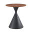Ensemble de 2 tables basses rondes avec plateau en bois d'aspect noyer et base en acier noir