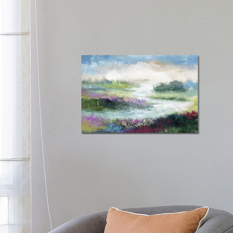 «Pastoral Meadow» par Nan - reproduction imprimée, Toile tendue, H 18 po x l 26 po x P 1,5 po