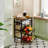 Fruit Basket for Kitchen, 4-5Tier Slide Out Metal Storage Baskets Carts Organizers Drawers with Wood Top and Handle with Rolling Wheels for Snacks Vegetables