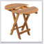Table d'appoint pliable et réglable en bois d'acacia, aucune installation requise, parfaite pour une utilisation intérieure et extérieure