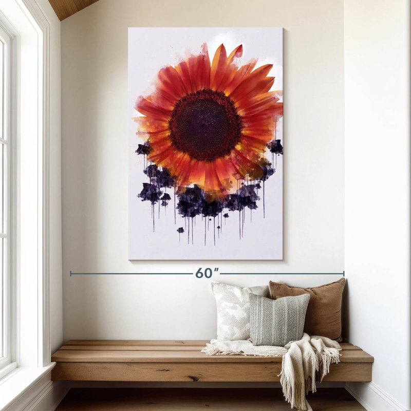 Tournesol rouge, H 51 po x l 34 po