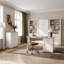 Modern Cottage Style Cabinet Unit, Double Doors, 2 Drawers, Engineered Wood, White/Light Oak Decor, 92.9 cm W x 127.4 cm H x 43.5 cm D