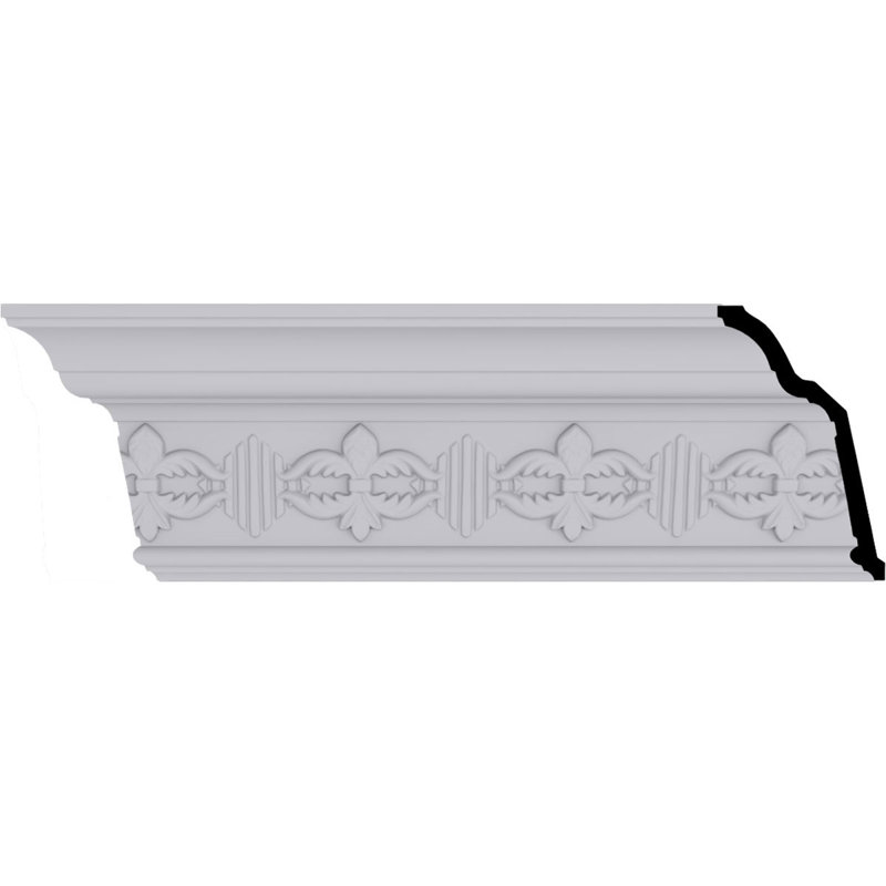 Victorian Primed Urethane Crown Moulding Sample, 12-inch