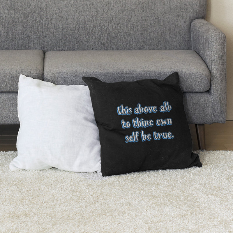 Coussin de sol d’inspiration Shakespeare, 40 po x 40 po, Bleu