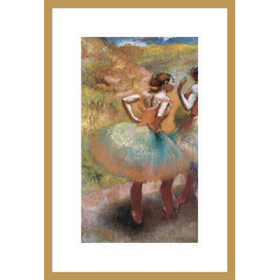 Deux danseuses en jupes vertes par Edgar Degas, impression giclée encadrée