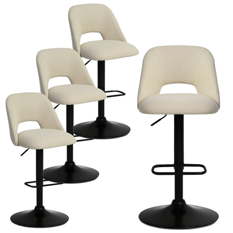 Tabouret de bar rotatif à hauteur ajustable 24 à 32 po, Beige