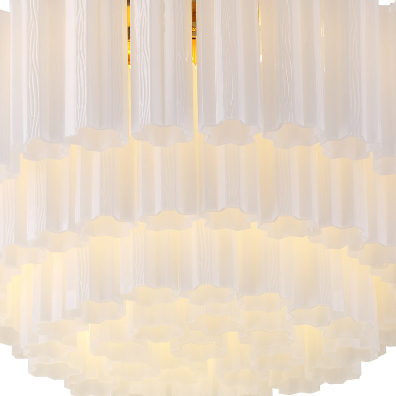 Shaurya 16 Light Flush Mount, Aged Brass/White