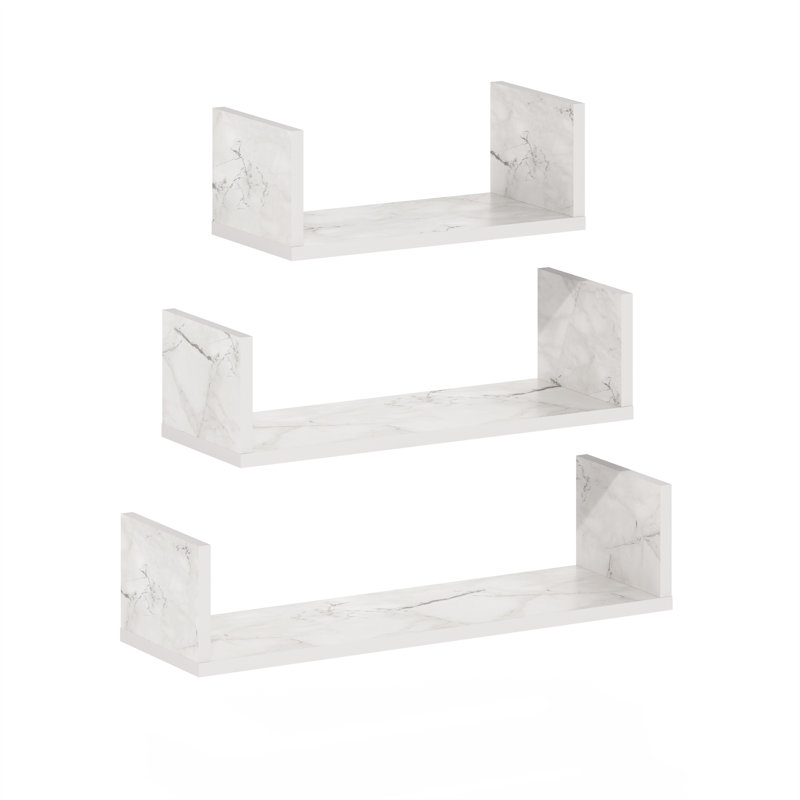 Meryn 3 Piece Wall Mounted Floating Shelf with Invisible Brackets