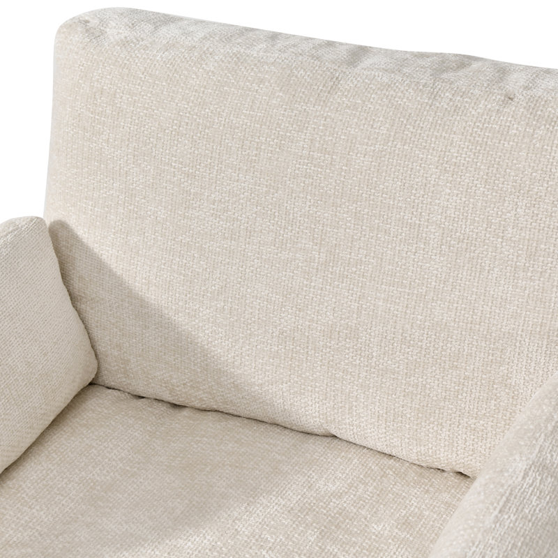 Chaise avec accoudoirs et demi-coussin 41,5 po, Beige