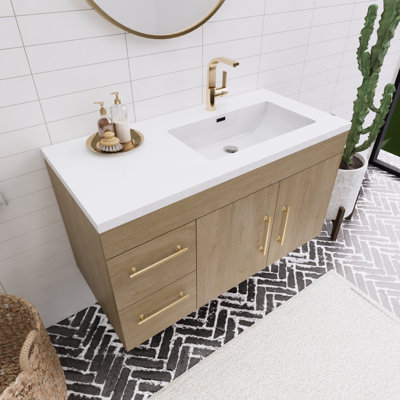 Spring 41.75'' Single Bathroom Vanity with Acrylic Top