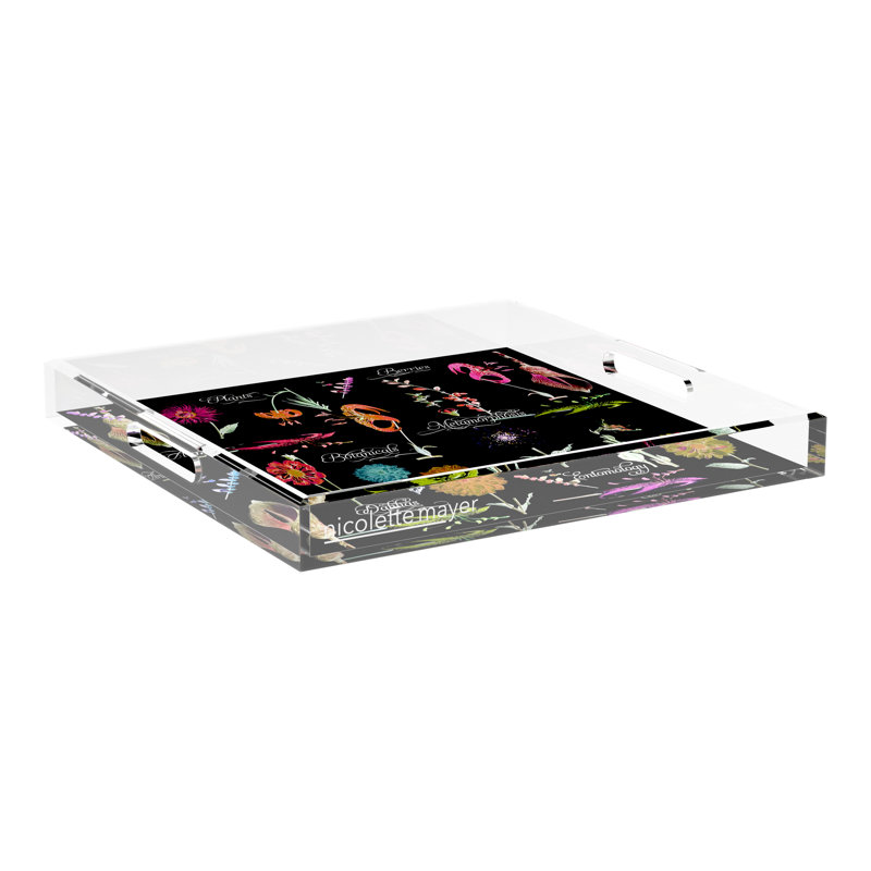 Dapper Square Decorative Tray, 15"W x 15"D x 2"H, Green